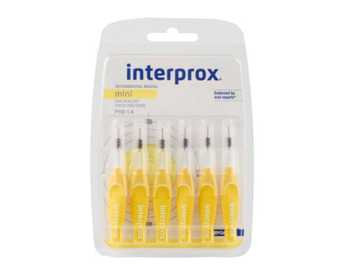 INTERPROX Щітка міжзубна 4G (жовта) 1,4 MINI 0,7*3 мм 6шт INTERPROX Щітка міжзубна 4G (жовта) 1,4 MINI 0,7*3 мм 6шт