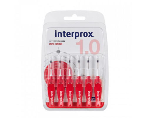 INTERPROX Щітка міжзубна 4G (червона) 1,0 MINICONICAL 0,6*(2-4) мм 6шт INTERPROX Щітка міжзубна 4G (червона) 1,0 MINICONICAL 0,6*(2-4) мм 6шт