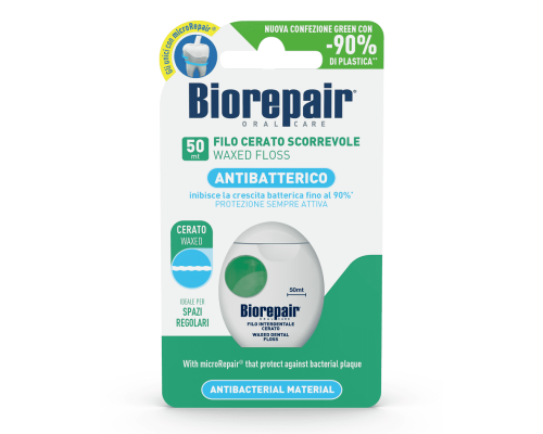 Biorepair Dental Floss Waxed Зубна нитка вощена, 50 м