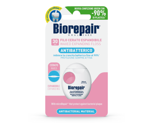 Biorepair Dental Floss Waxed Expanding Зубна нитка, що розширюється, 30 м