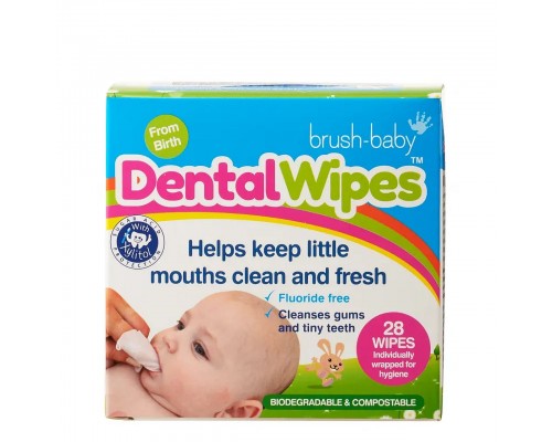 Brush-Baby Дитячі дентальні серветки Dental Wipes, 28 шт