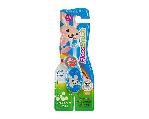 Brush-Baby FlossBrush зубна щітка для дітей 0 - 3 років (блакитна)