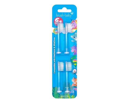 Brush-Baby Змінні насадки до щітки WildOnes і KidzSonic 6+ років 4 шт