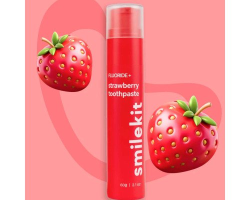 SmileKit Fluoride+ Зубна паста з фторидом та смаком полуниці, 60 г