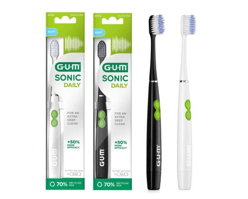 GUM SONIC DAILY Battery Зубна щітка електрична чорна