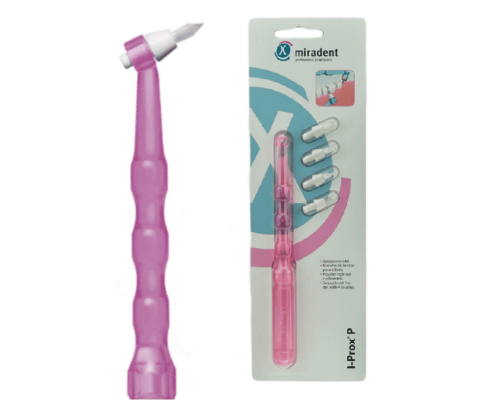 Miradent I-Prox Р pink Монопучкова щітка з 4 змінними насадками