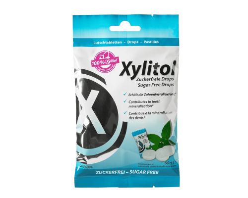Miradent Xylitol Drops Льодяники з ксилітолом, Mint 60g.(26 шт в індивідуальних упаковках)