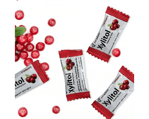 Miradent Xylitol Cranberry Жувальна гумка з ксилітолом 1 шт (2 подушечки)