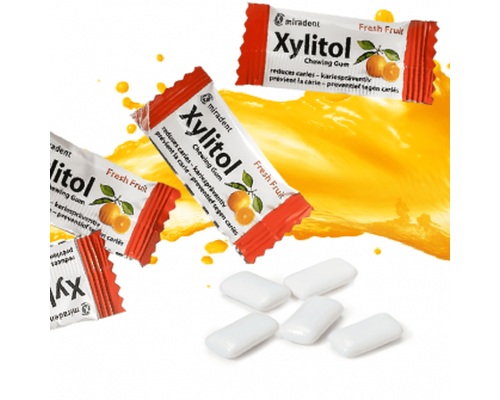 Miradent Xylitol Fresh Fruits Жувальна гумка з ксилітолом 1 шт (2 подушечки)