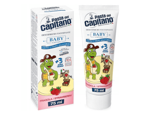 Pasta Del Capitano Baby Strawberry Зубна паста для дітей 3+ років Полуниця, 75мл
