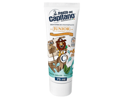 Pasta del Capitano Junior Soft Mint Зубна паста для дітей 6+ років Ніжна м'ята 75 мл