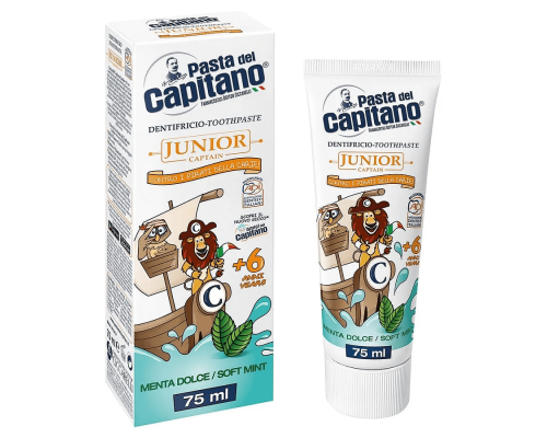 Pasta del Capitano Junior Soft Mint Зубна паста для дітей 6+ років Ніжна м'ята 75 мл