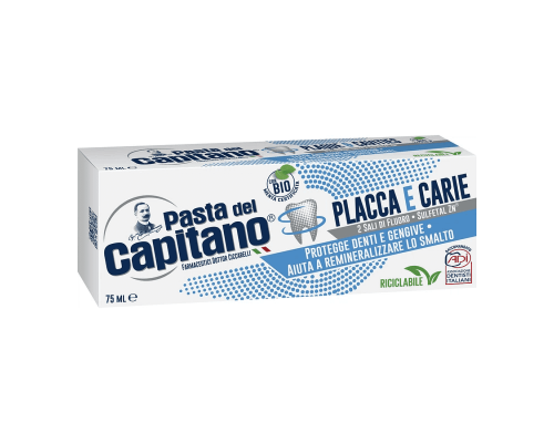 Pasta del Capitano Plaque&Cavities Зубна паста Проти карієсу та зубного нальоту 75 мл