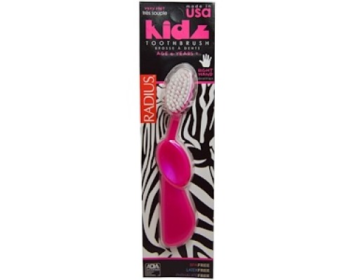 RADIUS, Зубная щетка для детей от 6 лет. Розовая, для правой руки.