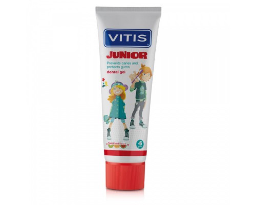 VITIS® Junior зубна паста від 6 років, зі фтором (1450ppm), смак тутті-фрутті, 75мл