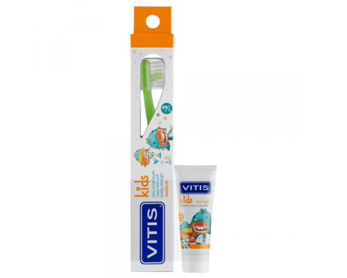 VITIS KIDS зубна щітка м'яка + VITIS KIDS зубна паста 8 мл VITIS KIDS зубна щітка м'яка + VITIS KIDS зубна паста 8 мл