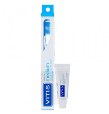VITIS MEDIUM зубна щітка середня + VITIS WHITENING Toothpaste 15 мл