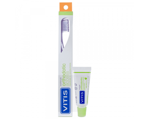 VITIS ORTHODONTIC ACCESS зубна щітка середня + VITIS ORTHODONTIC зубна паста 15 мл