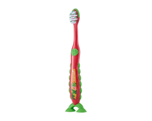 Brush-Baby зубна щітка FlossBrush (3-6 років) Динозавр, на ніжці-липучці (подвійна упаковка) Brush-Baby зубна щітка FlossBrush (3-6 років) Динозавр, на ніжці-липучці (подвійна упаковка)