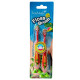 Brush-Baby зубна щітка FlossBrush (3-6 років) Динозавр, на ніжці-липучці (подвійна упаковка)