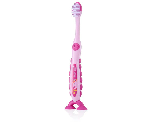 Brush-Baby зубна щітка FlossBrush (3-6 років) Одноріг на ніжці-липучці (подвійна упаковка) Brush-Baby зубна щітка FlossBrush (3-6 років) Одноріг на ніжці-липучці (подвійна упаковка)