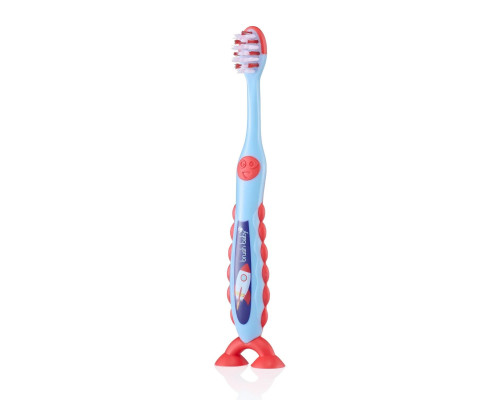 Brush-Baby зубна щітка FlossBrush (3-6 років) Ракета, на ніжці-липучці (подвійна упаковка) Brush-Baby зубна щітка FlossBrush (3-6 років) Ракета, на ніжці-липучці (подвійна упаковка)