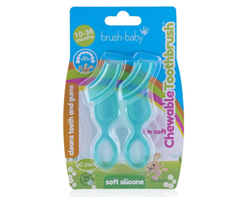 Brush-Baby Chewable Toothbrush Жувальна зубна щітка-прорізувач для немовлят (2 шт) Brush-Baby Chewable Toothbrush Жувальна зубна щітка-прорізувач для немовлят (2 шт)