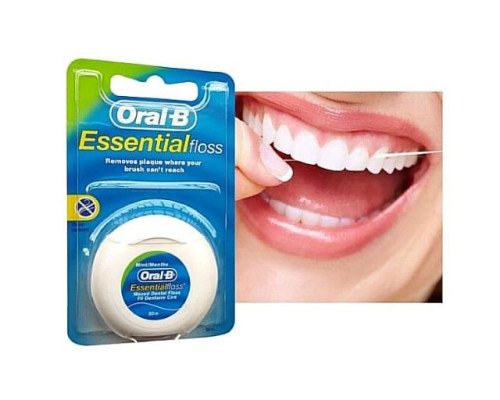 Oral-B Essential floss Зубна нитка вощена 50м Oral-B Essential floss Зубна нитка вощена 50м