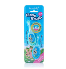 Brush-Baby FlossBrush 0-3 років зубна щітка блакитна/м'ятна, 2шт