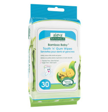 Aleva Naturals дитячі серветки Bamboo Baby для зубів та ясен, 30шт
