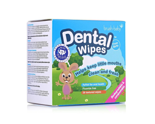 Brush-Baby Дитячі дентальні серветки Dental Wipes, 28 шт Brush-Baby Дитячі дентальні серветки Dental Wipes, 28 шт