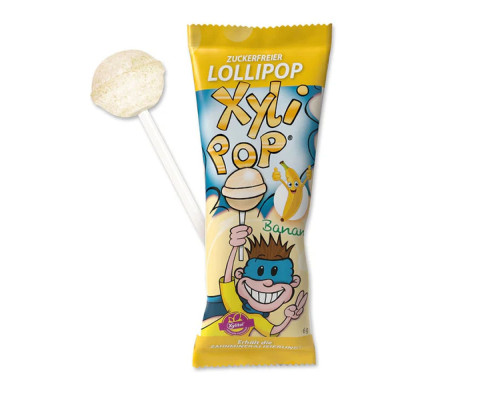 XyliPOP Lolli банан льодяник з ксилітом, 1 шт XyliPOP Lolli банан льодяник з ксилітом, 1 шт