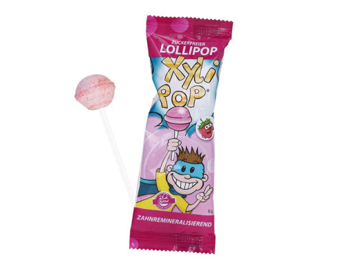 XyliPOP Lolli полуниця льодяник з ксилітом, 1 шт XyliPOP Lolli полуниця льодяник з ксилітом, 1 шт