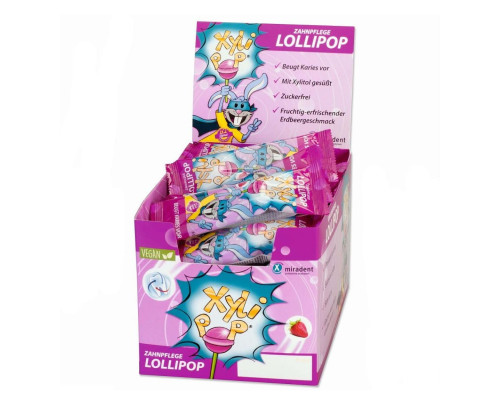 XyliPOP Lolli полуниця льодяник з ксилітом, 1 шт XyliPOP Lolli полуниця льодяник з ксилітом, 1 шт