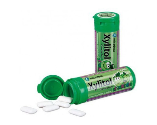 Miradent Xylitol Apple Жувальна гумка з ксилітолом, 30 шт Miradent Xylitol Apple Жувальна гумка з ксилітолом, 30 шт