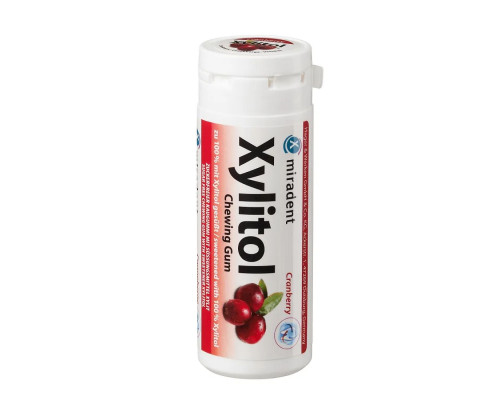 Miradent Xylitol Cranberry Жувальна гумка з ксилітолом, 30 шт Miradent Xylitol Cranberry Жувальна гумка з ксилітолом, 30 шт