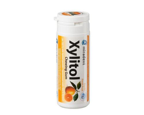Miradent Xylitol Fresh Fruits Жувальна гумка з ксилітолом, 30 шт Miradent Xylitol Fresh Fruits Жувальна гумка з ксилітолом, 30 шт