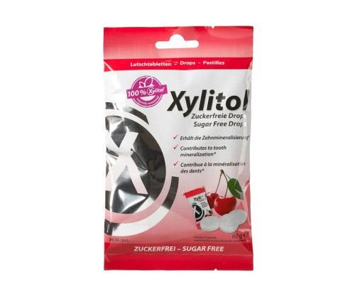 Xylitol Drops Cherry Льодяники з ксилітолом вишня, 26 шт Xylitol Drops Cherry Льодяники з ксилітолом вишня, 26 шт
