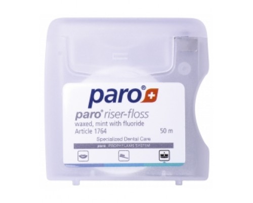 paro® riser-floss Зубная нить, вощеная, с мятой и фторидом, 50 м