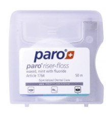 paro riser-floss Зубна нитка, вощена, з м'ятою та фторидом, 50 м