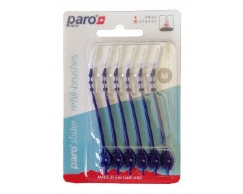 paro slider Змінні міжзубні щітки, розмір M, 6 шт paro slider Змінні міжзубні щітки, розмір M, 6 шт