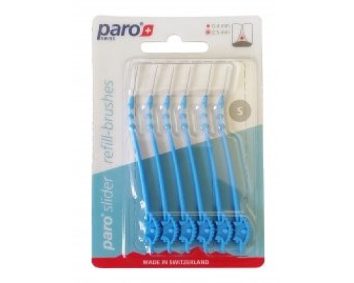 paro slider Змінні міжзубні щітки, розмір S, 6 шт paro slider Змінні міжзубні щітки, розмір S, 6 шт