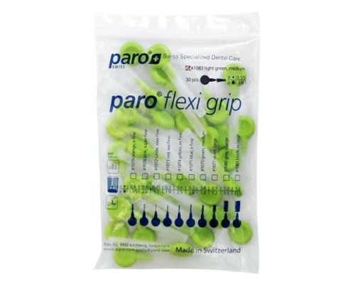 paro flexi grip Міжзубні щітки, середні, конічні, Ø 3.0/8.0 мм, 30 шт paro flexi grip Міжзубні щітки, середні, конічні, Ø 3.0/8.0 мм, 30 шт