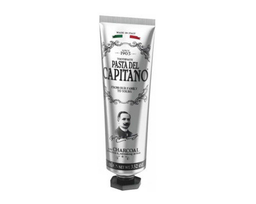 Pasta Del Capitano Premium Charcoal Зубна паста з деревним вугіллям, 75 мл Pasta Del Capitano Premium Charcoal Зубна паста з деревним вугіллям, 75 мл