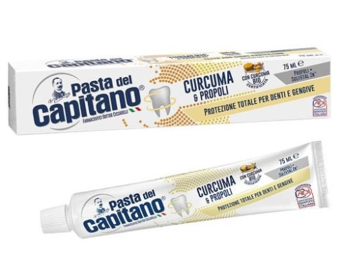 Pasta del Capitano Turmeric & Propolis Зубна паста з куркумою та прополісом, 75 мл Pasta del Capitano Turmeric & Propolis Зубна паста з куркумою та прополісом, 75 мл