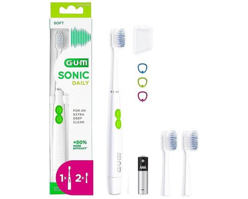 GUM SONIC DAILY Battery Зубна щітка електрична біла GUM SONIC DAILY Battery Зубна щітка електрична біла