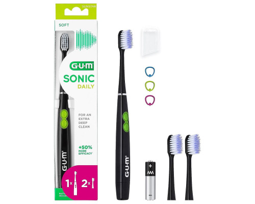 GUM SONIC DAILY Battery Зубна щітка електрична чорна GUM SONIC DAILY Battery Зубна щітка електрична чорна