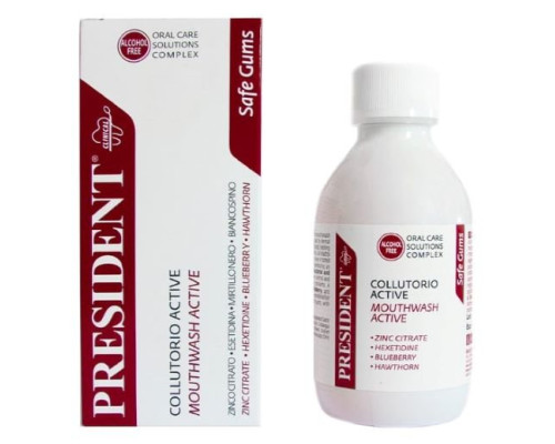 President Active Safe Gums Ополіскувач ротової порожнини, 200мл President Active Safe Gums Ополіскувач ротової порожнини, 200мл