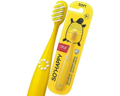 Splat Junior So Happy зубна щітка для дітей від 5 років з іонами срібла (жовта) Splat Junior So Happy зубна щітка для дітей від 5 років з іонами срібла (жовта)