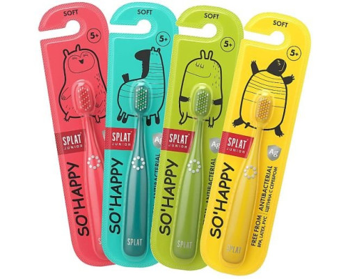 Splat Junior So Happy зубна щітка для дітей від 5 років з іонами срібла (корал) Splat Junior So Happy зубна щітка для дітей від 5 років з іонами срібла (корал)